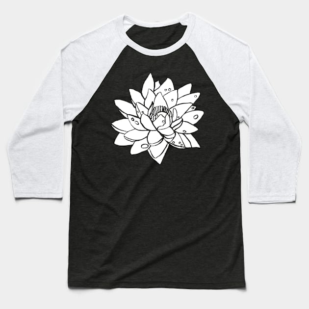 Water Lilly White Baseball T-Shirt by Shyflyer